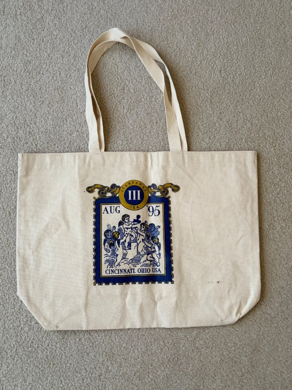 Vintage 1995 Stampaway III Original Rubber Stamp Convention Canvas Tote Bag